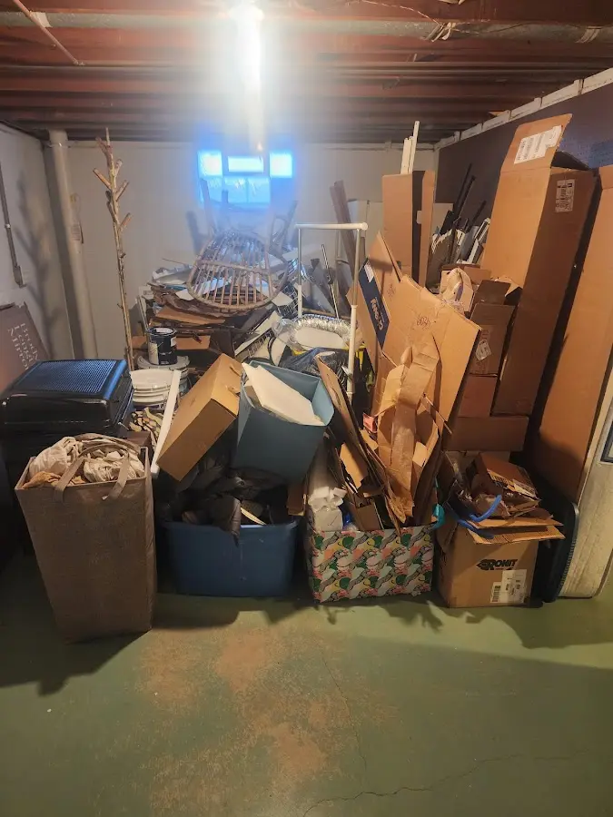 Roll-off dumpster container at job site for 8 Yard Dumpster Rental in Andrews